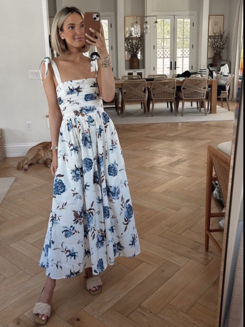 Abercrombie & Fitch Emerson Floral Tie Strap Midi Dress - Size Small